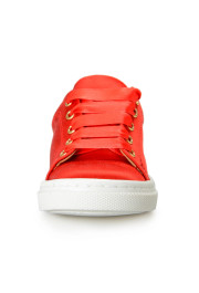 Charlotte Olympia Girls True Red Satin Leather Fashion Sneakers Shoes: Picture 5