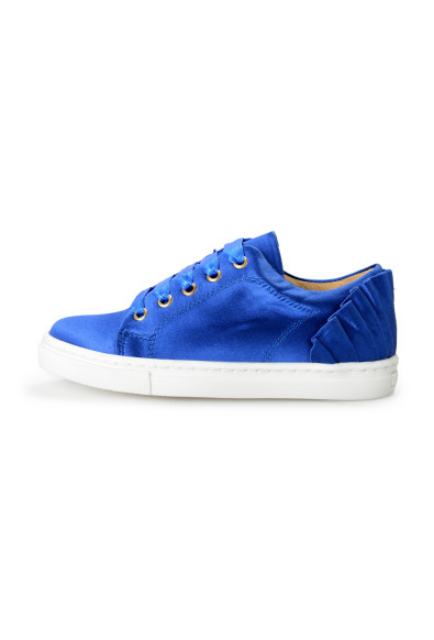 Charlotte Olympia Girls Royal Blue Satin Leather Fashion Sneakers Shoes: Picture 2