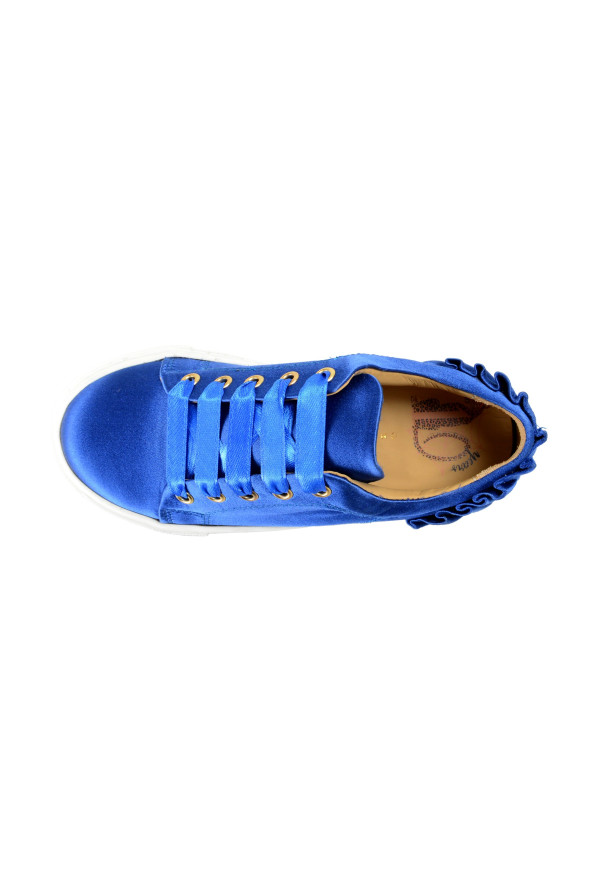 Charlotte Olympia Girls Royal Blue Satin Leather Fashion Sneakers Shoes: Picture 7