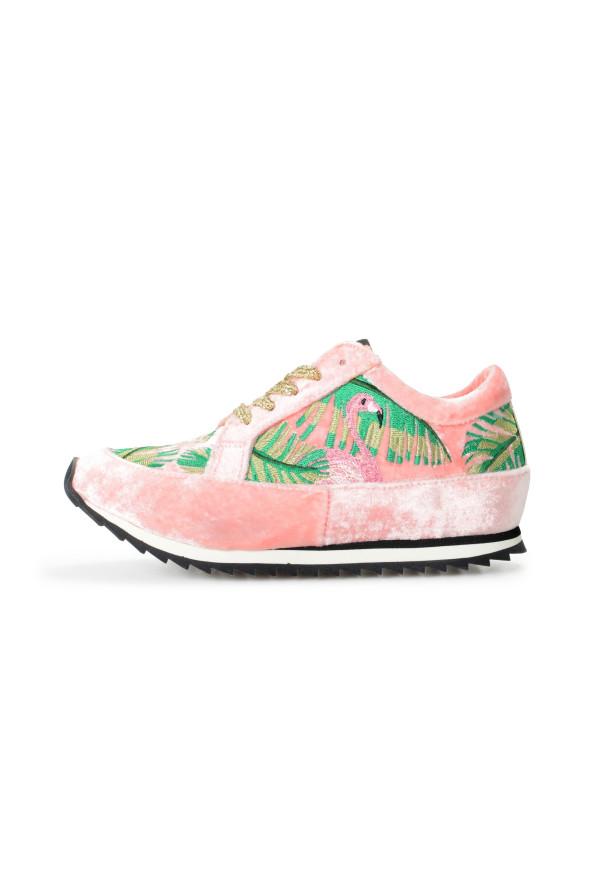 Charlotte Olympia Girls "INCY WORK IT!FLAMINGO" Velvet Leather Sneakers Shoes: Picture 2