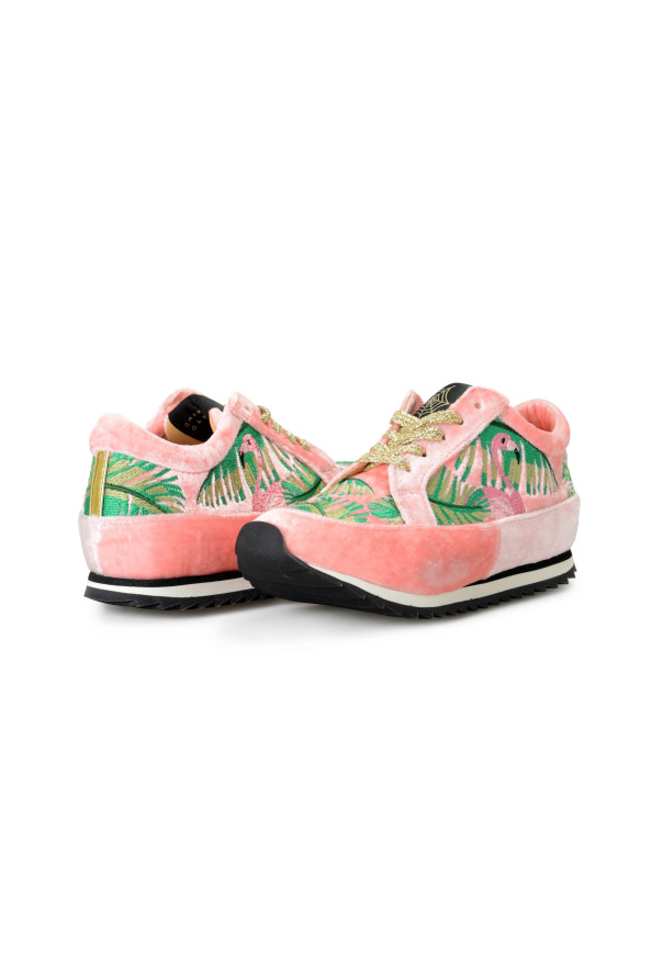 Charlotte Olympia Girls "INCY WORK IT!FLAMINGO" Velvet Leather Sneakers Shoes: Picture 8