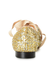 Charlotte Olympia Girls INCY OLIVIA Platinum Glitter Leather Ballet Flats Shoes: Picture 3