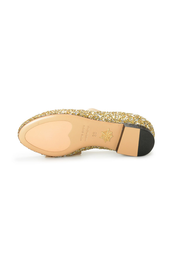 Charlotte Olympia Girls INCY OLIVIA Platinum Glitter Leather Ballet Flats Shoes: Picture 6