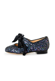 Charlotte Olympia Girls INCY OLIVIA Midnight Glitter Leather Ballet Flats Shoes: Picture 2