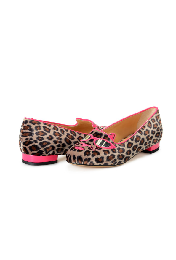 Charlotte Olympia Girls "INCY PRETTY IN PINK KITTY" Leather Ballet Flats Shoes: Picture 8