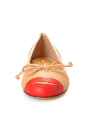 Charlotte Olympia Girls "INCY KISS ME DARCY" Beige Leather Ballet Flats Shoes: Picture 5