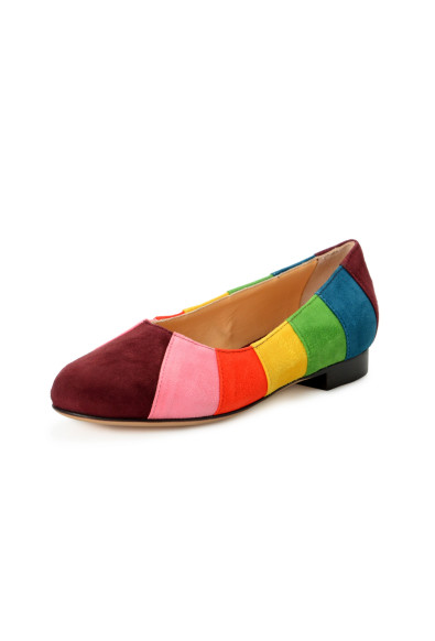 Charlotte Olympia Girls "INCY PRISCILLA" Multi-Color Suede Ballet Flats Shoes