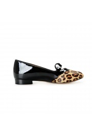 Charlotte Olympia Girls "Black Leopard" Pony Hair Leather Ballet Flats Shoes: Picture 4