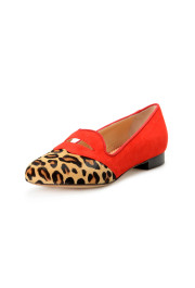 Charlotte Olympia Girls "INCY BISOUX" RED Pony Hair Leather Ballet Flats Shoes
