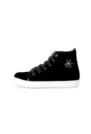 Charlotte Olympia Girls "INCY PURRRFECT HIGH-TOPS" Velvet Leather Sneakers Shoes: Picture 2