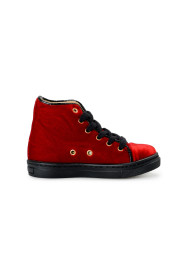 Charlotte Olympia Girls "INCY PURRRFECT HIGH-TOPS" Velvet Leather Sneakers Shoes: Picture 4