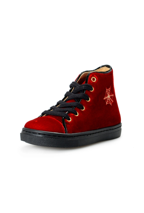 Charlotte Olympia Girls "INCY PURRRFECT HIGH-TOPS" Velvet Leather Sneakers Shoes