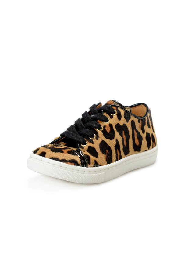 Charlotte Olympia Girls "INCY PURRRFECT" Pony Hair Leather Sneakers Shoes
