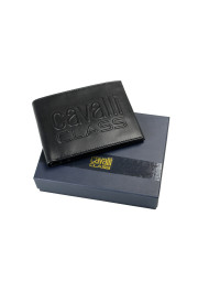 Cavalli Class Men's "Downtown" Black Logo Print Leather Bifold Wallet: Picture 5