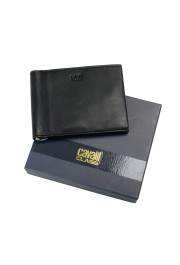 Cavalli Class Men's 100% Leather Black Logo Print Money Clip Wallet: Picture 6