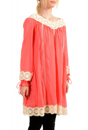 Just Cavalli Women's Salmon Pink Lace Trimmed Tunic Dress: Picture 2