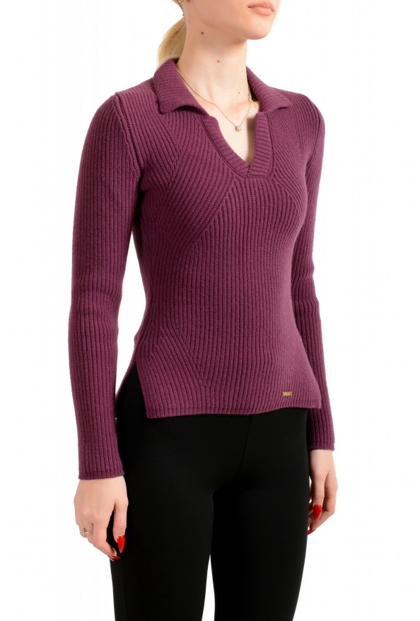 Dsquared2 Women's Deep Purple Wool Angora V-Neck Sweater : Picture 2