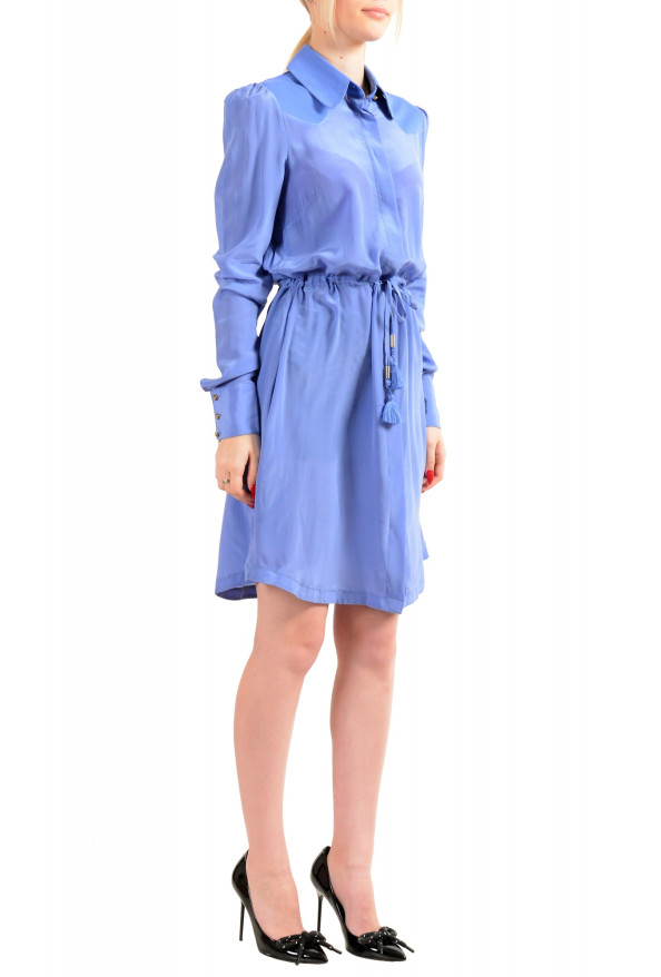 Just Cavalli Women's Blue Long Sleeve Belted Shift Dress : Picture 2