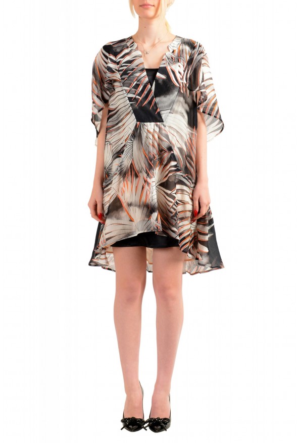 Just Cavalli Women's Multi-Color Floral Print 100% Silk Tunic Dress 
