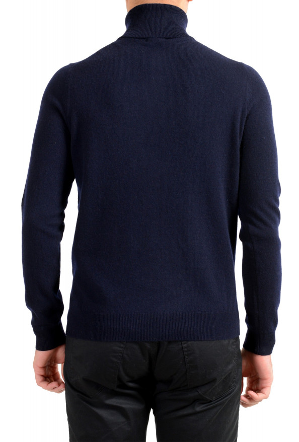 Malo Optimum Men's Dark Blue Wool Cashmere Turtleneck Pullover Sweater: Picture 3