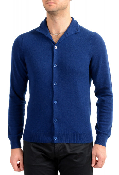 Malo Optimum Men's Ink Blue 100% Cashmere Cardigan Sweater
