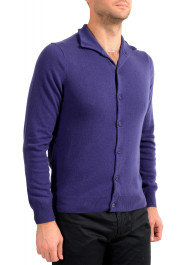 Malo Optimum Men's Purple 100% Cashmere Cardigan Pullover Sweater: Picture 2