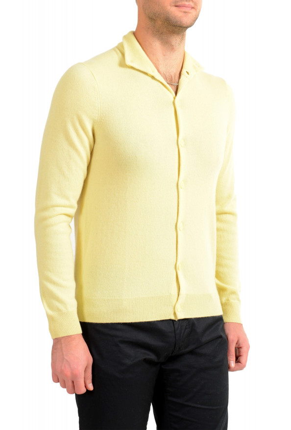 Malo Optimum Men's Yellow 100% Cashmere Cardigan Pullover Sweater: Picture 2