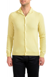 Malo Optimum Men's Yellow 100% Cashmere Cardigan Pullover Sweater