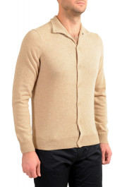 Malo Optimum Men's Beige 100% Cashmere Cardigan Pullover Sweater: Picture 2
