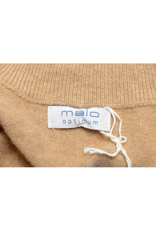 Malo Optimum Men's Beige 100% Cashmere Cardigan Pullover Sweater: Picture 6