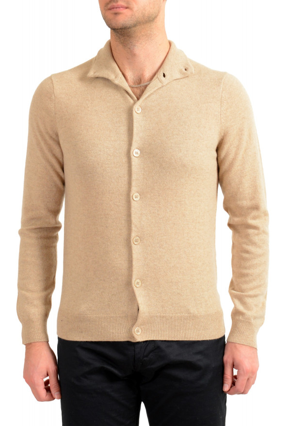 Malo Optimum Men's Beige 100% Cashmere Cardigan Pullover Sweater