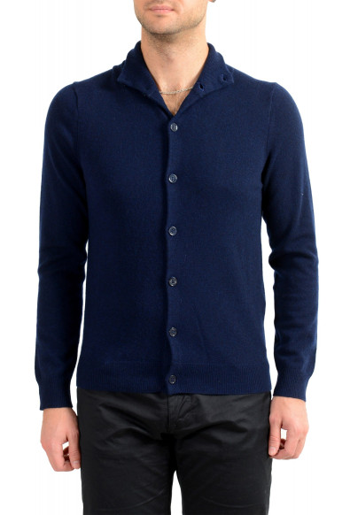 Malo Optimum Men's Navy Blue 100% Cashmere Cardigan Pullover Sweater