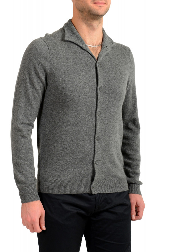 Malo Optimum Men's Gray 100% Cashmere Cardigan Pullover Sweater: Picture 2