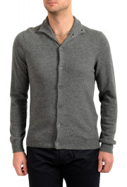 Malo Optimum Men's Gray 100% Cashmere Cardigan Pullover Sweater