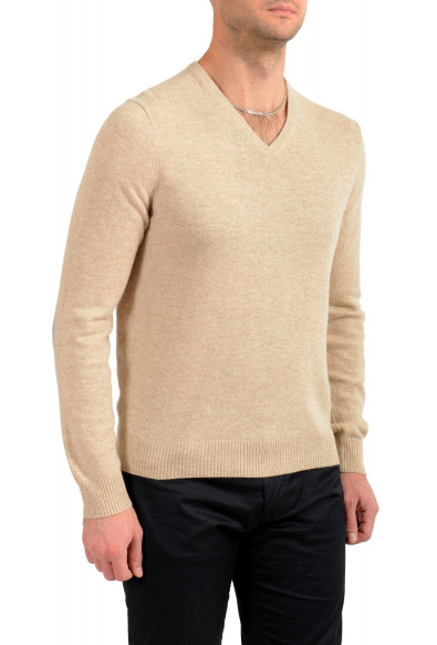 Malo Optimum Men's Beige Wool Cashmere V-Neck Pullover Sweater: Picture 2