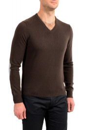 Malo Optimum Men's Brown Wool Cashmere V-Neck Pullover Sweater: Picture 2
