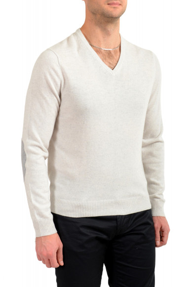 Malo Optimum Men's Light Gray Wool Cashmere V-Neck Pullover Sweater: Picture 2