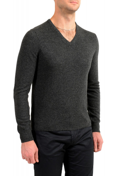Malo Optimum Men's Dark Gray Wool Cashmere V-Neck Pullover Sweater: Picture 2