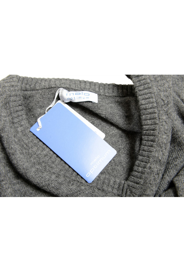 Malo Optimum Men's Medium Gray Wool Cashmere V-Neck Pullover Sweater: Picture 5