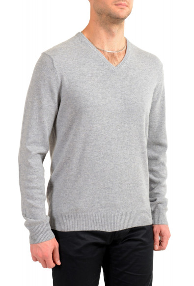 Malo Optimum Men's Gray Wool Cashmere V-Neck Pullover Sweater: Picture 2