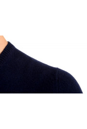 Malo Optimum Men's Blue Wool Cashmere V-Neck Pullover Sweater: Picture 4