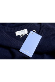 Malo Optimum Men's Blue Wool Cashmere V-Neck Pullover Sweater: Picture 5