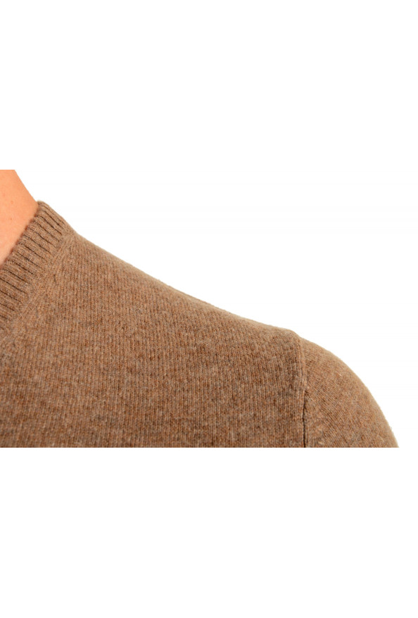 Malo Optimum Men's Beige Wool Cashmere V-Neck Pullover Sweater: Picture 4