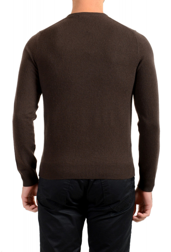 Malo Optimum Men's Dark Brown Wool Cashmere V-Neck Pullover Sweater: Picture 3