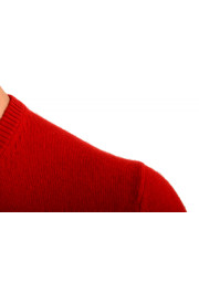 Malo Optimum Men's Brick Red Wool Cashmere V-Neck Pullover Sweater: Picture 4