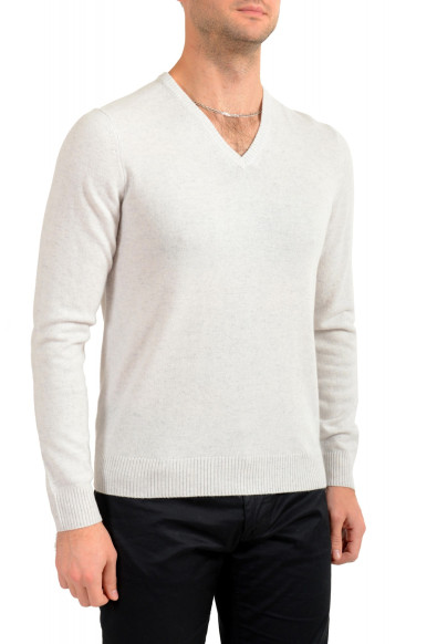 Malo Optimum Men's Light Gray Wool Cashmere V-Neck Pullover Sweater: Picture 2