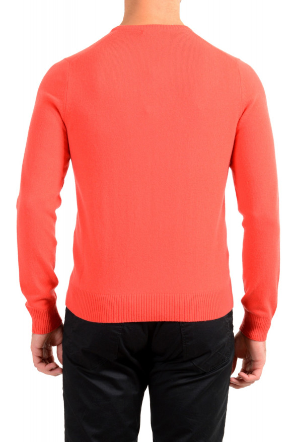 Malo Optimum Men's Coral Pink Wool Cashmere V-Neck Pullover Sweater: Picture 3