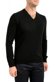 Malo Optimum Men's Black Wool Cashmere V-Neck Pullover Sweater: Picture 2