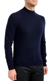 Malo Optimum Men's Dark Blue Wool Cashmere Mockneck Pullover Sweater: Picture 2