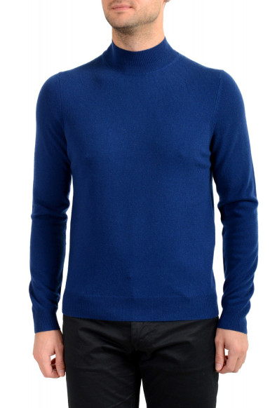 Malo Optimum Men's Ink Blue Wool Cashmere Mockneck Pullover Sweater